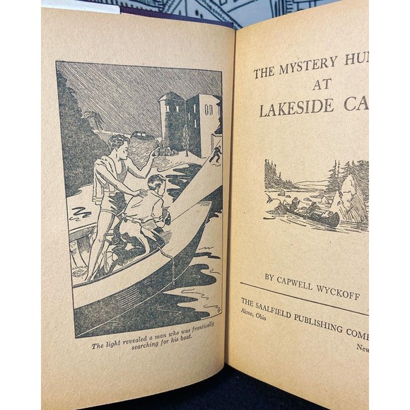 RARE 1934 HC - The Mystery Hunters at Lakeside Camp by Capwell Wyckoff Saalfield - Picture 6 of 16